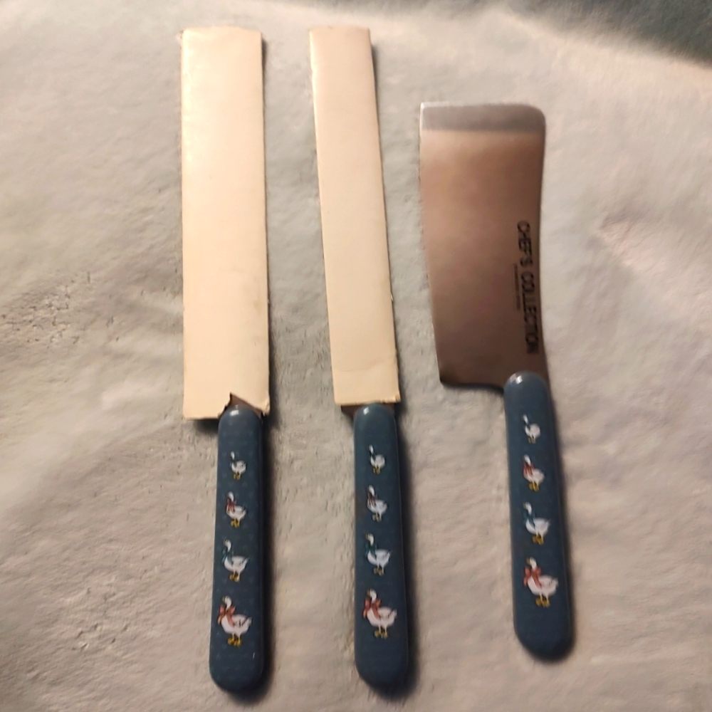 Vintage Libbey Country Goose Geese Cutlery CHEF'S COLLECTION 3 Pieces